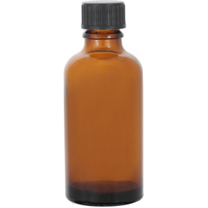 50ml Amber Glass Bottle with plain screw cap Single