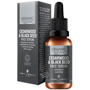 Cedarwood & Black Seed Hydrating Face Serum  For Men COSMOS Organic 30ml