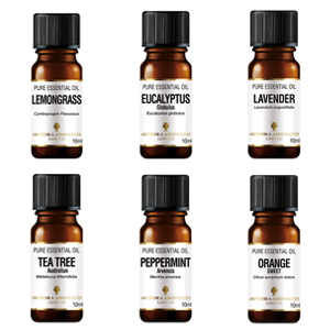 TOP 6 Essential Oil Set , 10ml Pure Essential  oils, Lavender, Eucalyptus, Sweet Orange, Peppermint , Lemongrass & Tea Tree.