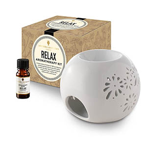Relax Aromatherapy Kit - with Style 1 traditional burner.