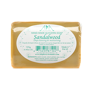 AA Skincare Sandalwood Clear Vegetable Glycerin Soap 125g Single